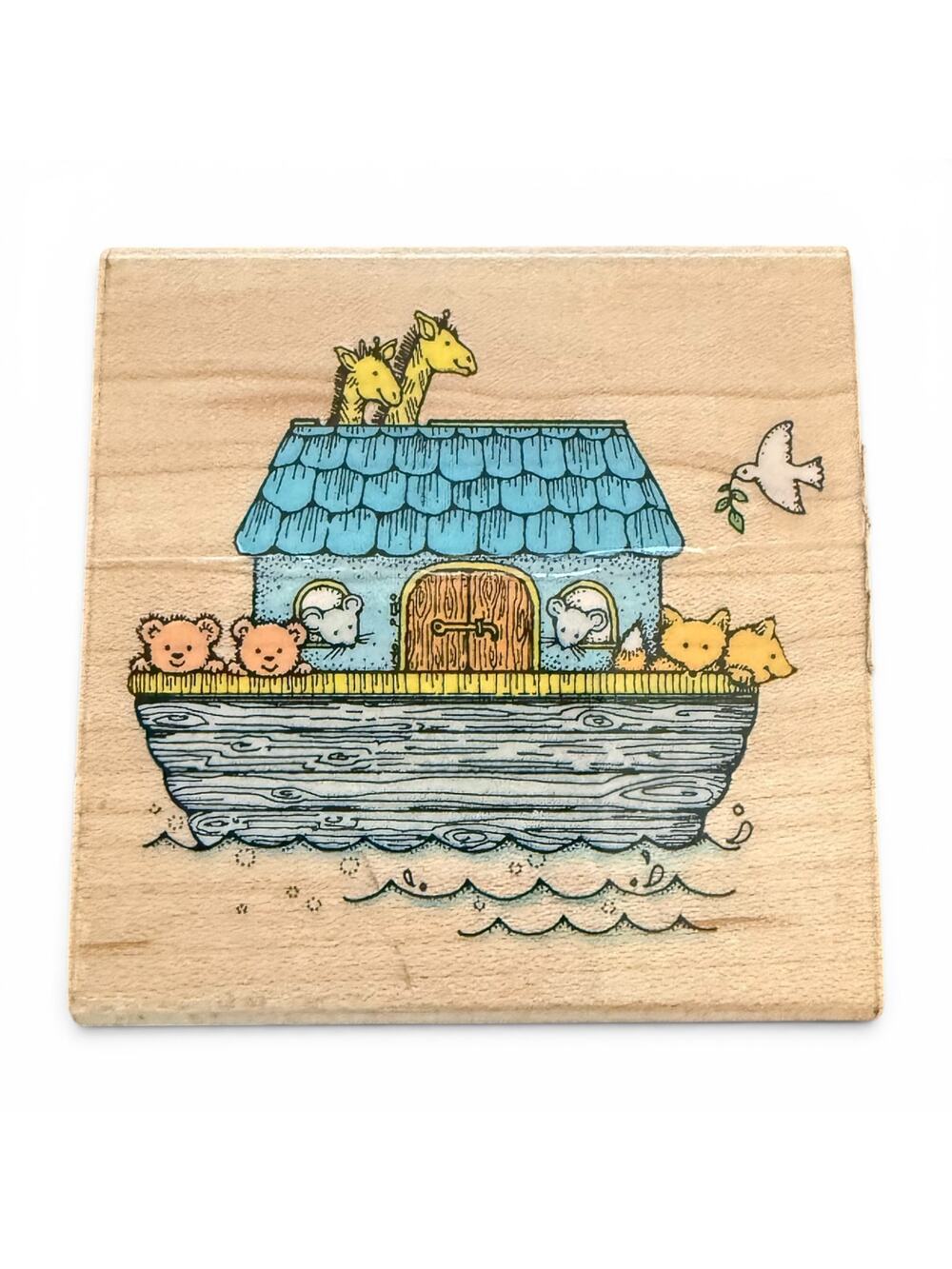 Hero Arts Vintage 1991 Noah's Ark F424 Rubber Stamp Like New